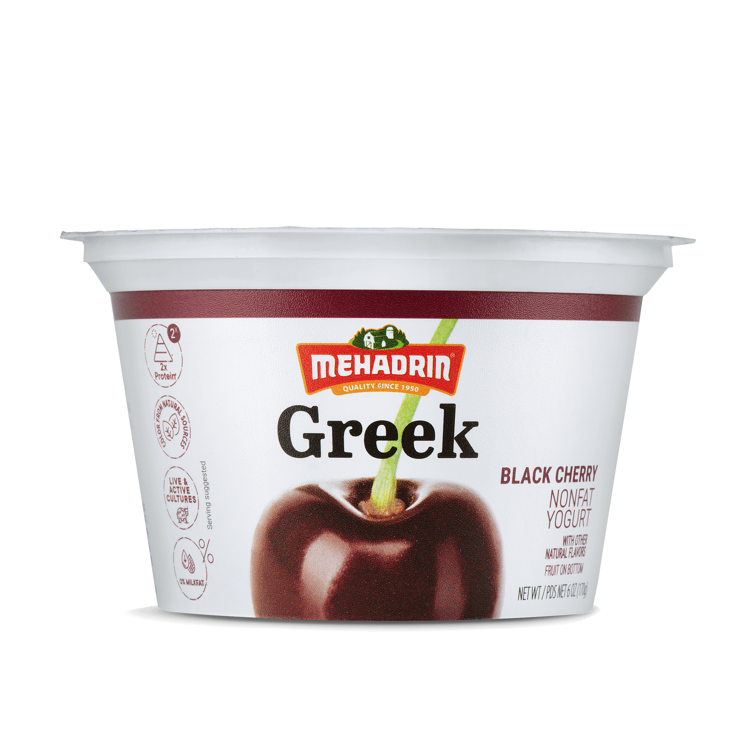 Black Cherry Greek Yogurt, 6 Oz. Mehadrin Dairy
